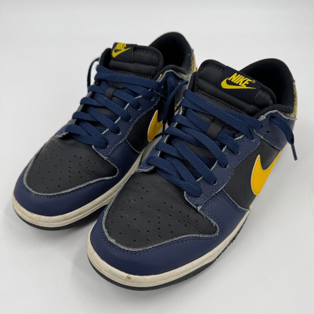 Nike Dunk Low Vintage Michigan Blue Black Yellow Shoes FZ4014-010 Men's Size 9.5